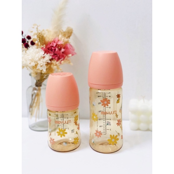 Bình sữa Moyuum hoạ tiết hoa cúc_ Daisy Edition_170ml/270ml núm chọn size free