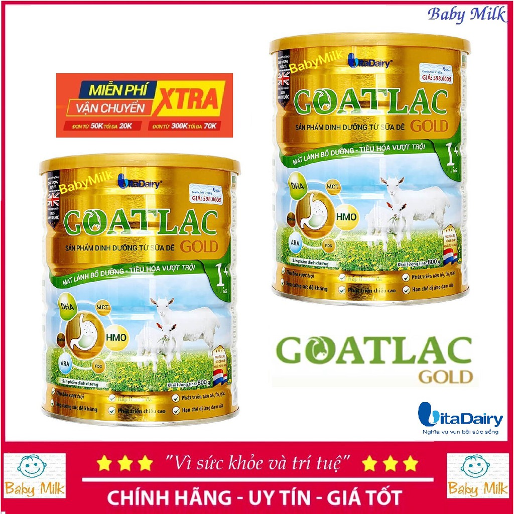 Combo 2 hộp Sữa dê Goatlac gold 0+ 1+ 2+ (800g)