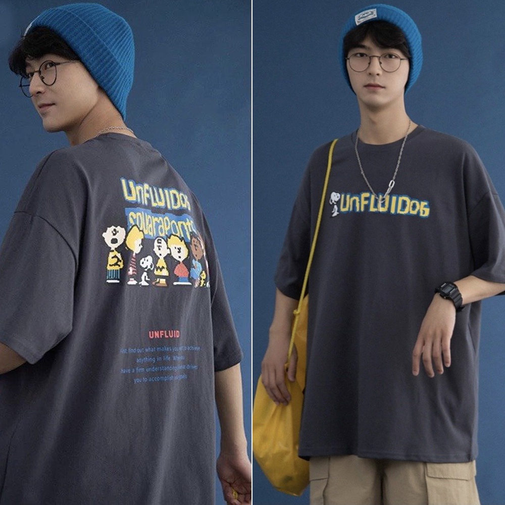 Áo Thun Tay Lỡ Unisex Form Rộng Nam Nữ - TTL734 Unfui - Chất Thun Cotton Mềm Mát - Form Unisex Oversize < 80kg