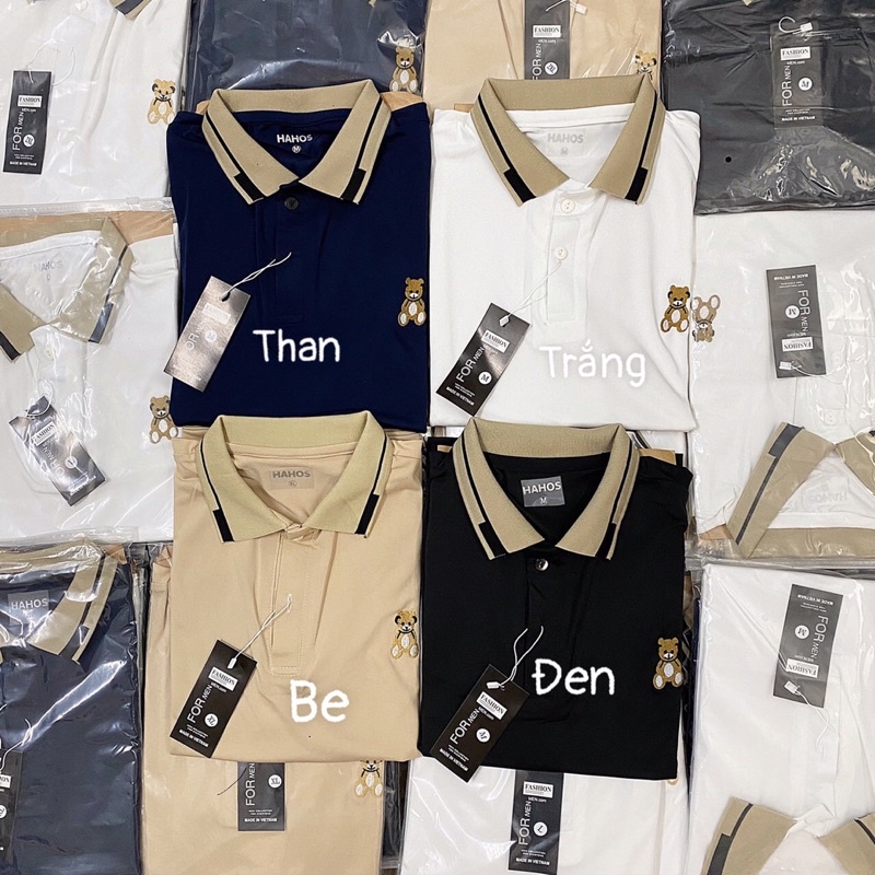 2603-2# Áo Polo Nam Thêu Gấu