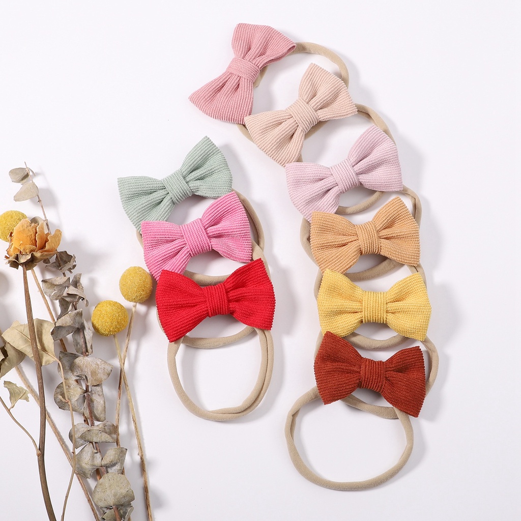 Dây buộc tóc KIDSBOWS phối nơ màu trơn xinh xắn cho bé gái