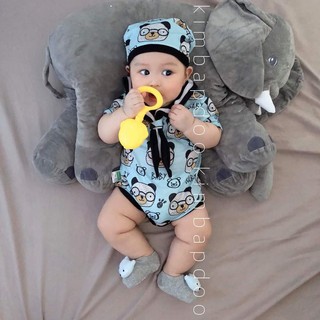 Bộ Bodysuit Hải Quân Rơi Gấu Baby Cho Bé - Mihababy - BDSTNHAIQUAN_ROIGAUBABY