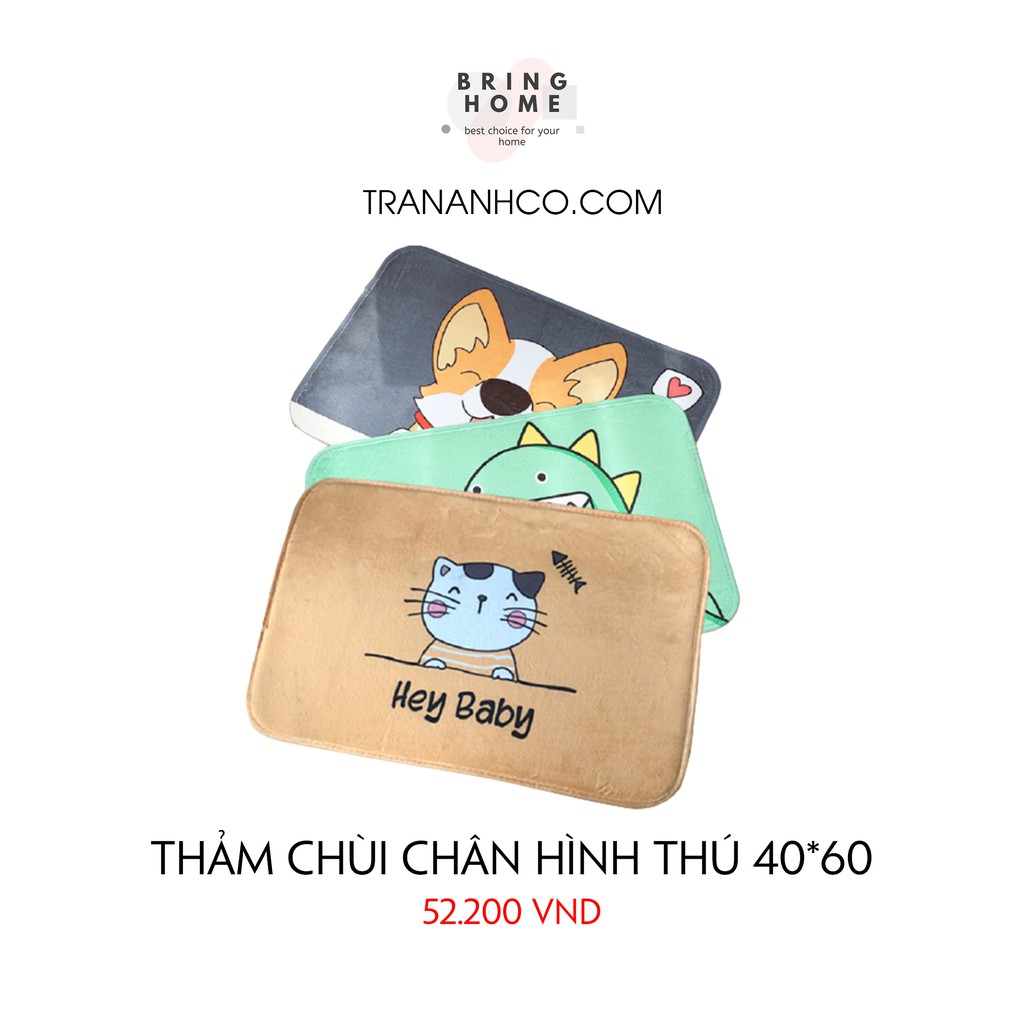Thảm chùi chân hình thú size 40*60