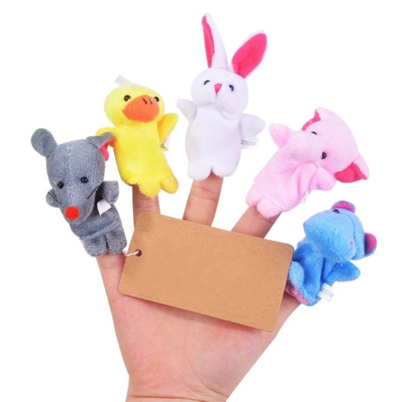 Set 10 Con Rối Đeo Ngón Tay Hình Thú Nhồi Bông Xinh Xắn Dành Cho Các Bé
