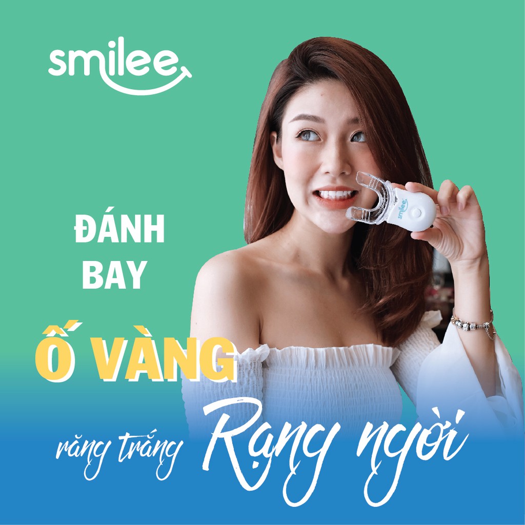 [2 QUÀ]Bộ Kít Tẩy Trắng Răng Smilee Làm Trắng Răng Tại Nhà Bằng Máy Tra Gel Smilee Sau 7 NGày Giá Sĩ