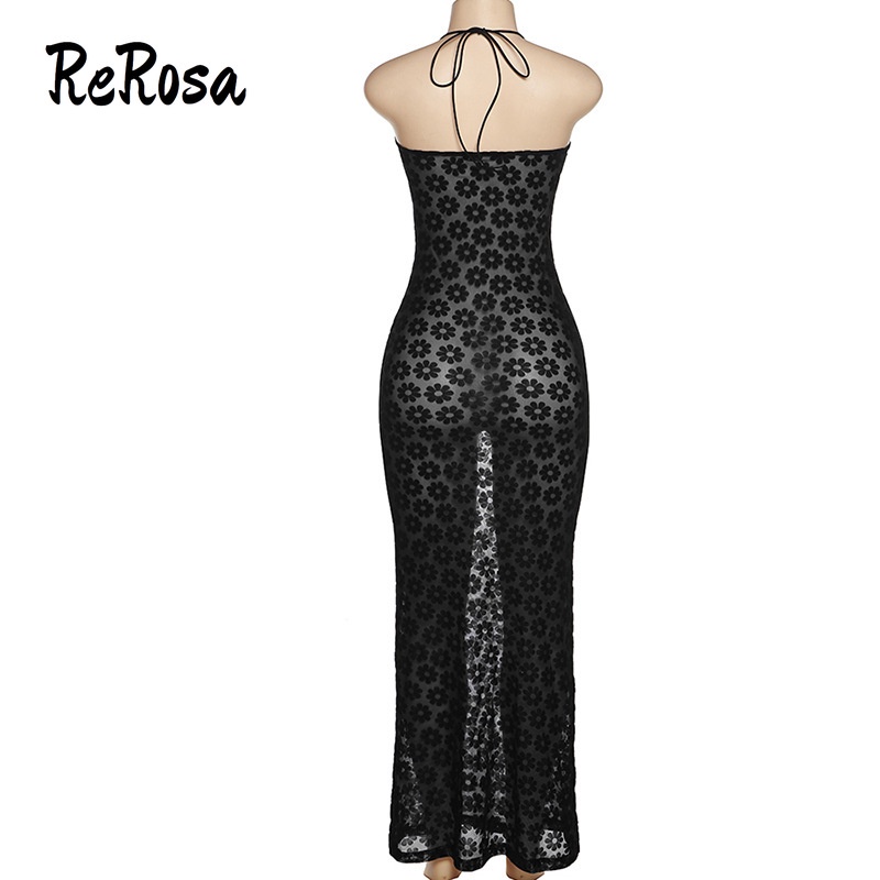 Rerosa Đầm Ôm Dáng Khoét Cổ Quyến Rũ Thời Trang Cho Nữ