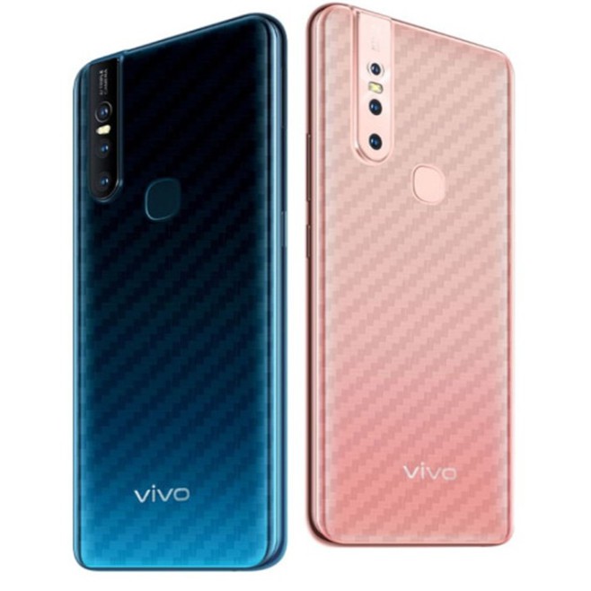 Set 2 Miếng Dán Sợi Carbon Bảo Vệ Mặt Lưng Điện Thoại Vivo V15 V15 Pro 3d