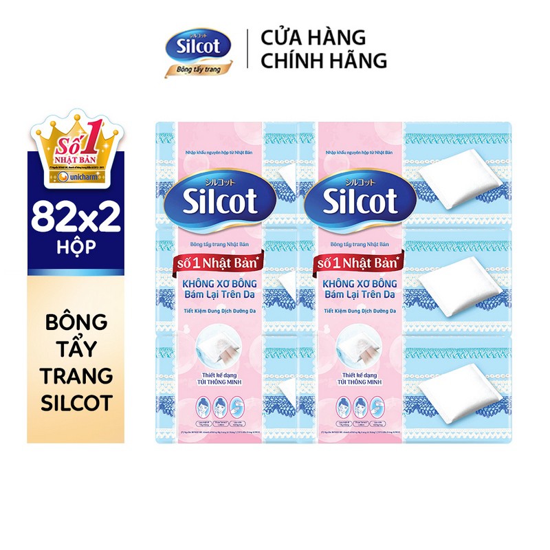 Combo 6 Bông tẩy trang Silcot hộp 82 miếng