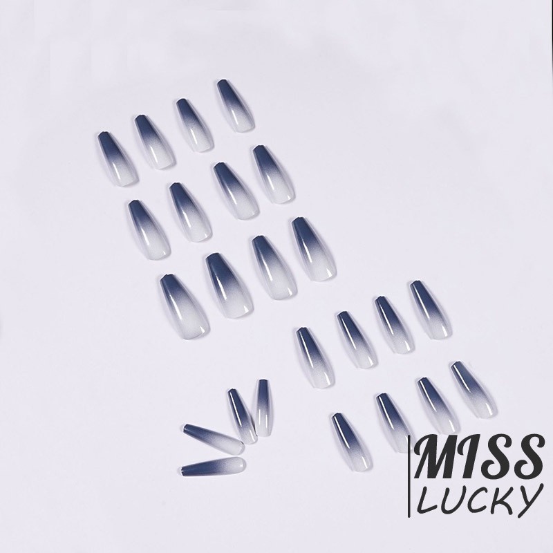 VN (Hàng Mới Về) Set 24 Móng Tay Giả Dài Màu Gradient Thời Trang Cho Nữ