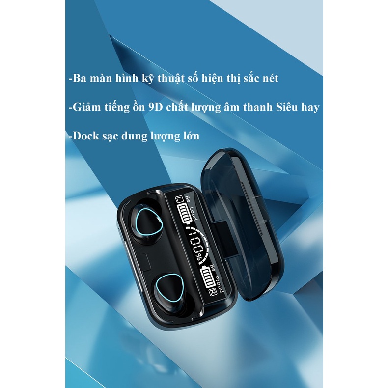 Tai Nghe TWS M10 3500mah Kết Nối Bluetooth Không Dây Âm Thanh Nổi Điều Khiển Cảm Ứng Không Thấm Nước Màn Hình LED