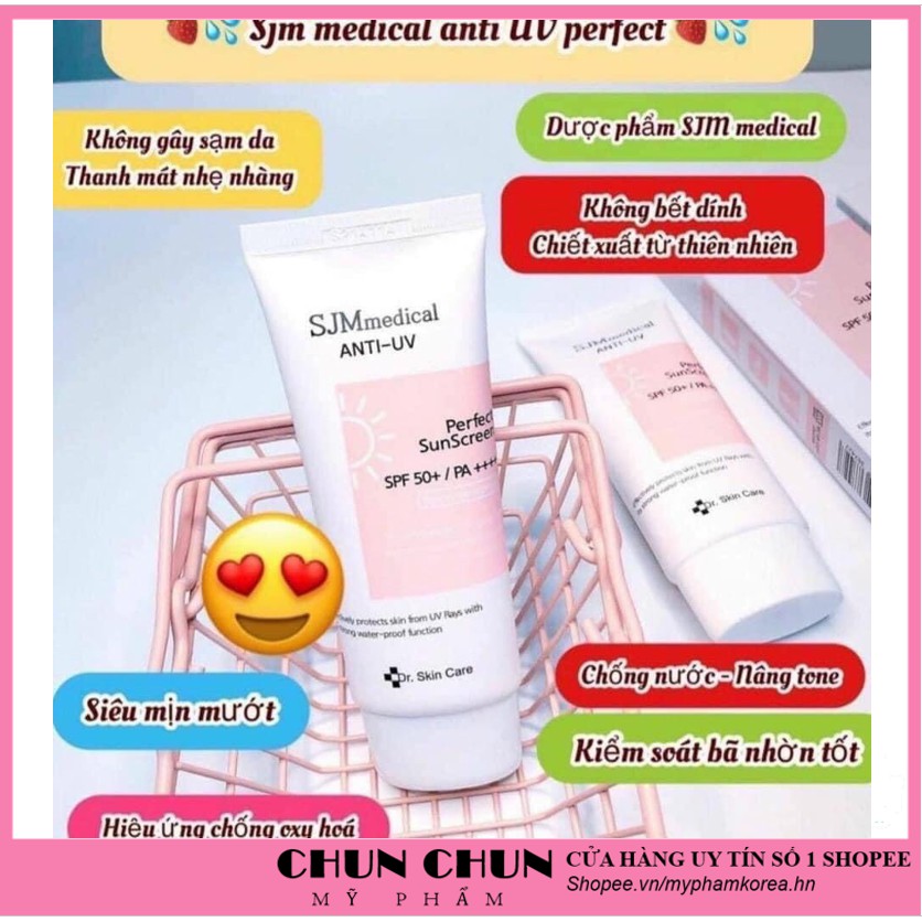 [Hàng Auth Hàn Quốc] Kem chống nắng nâng tone SJM Medical Anti-UV Suncream Hàn Quốc 60gr [Cam Kết Hàng Chính Hãng]