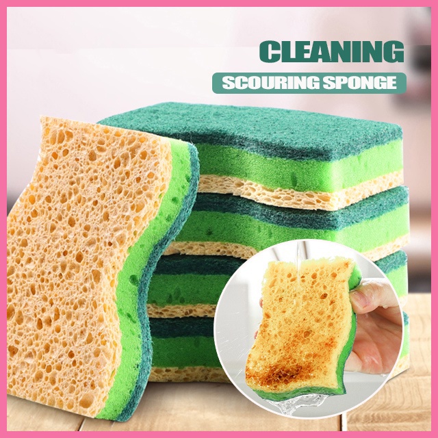 Miếng Bọt Biển Rửa Chén Bằng Bột Cotton Bột Gỗ Dạng Nén Nâng Cấp Dành Cho Nhà Bếp