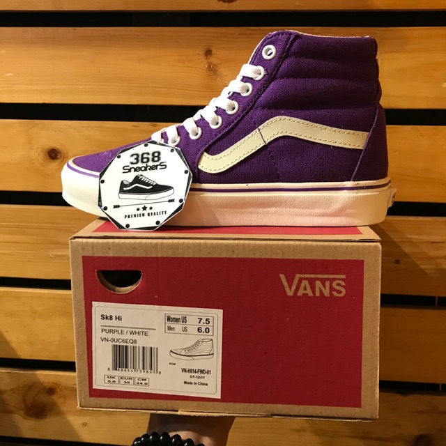 Giày Thể Thao Vans Sk8 Màu Trắng Tím Thời Trang