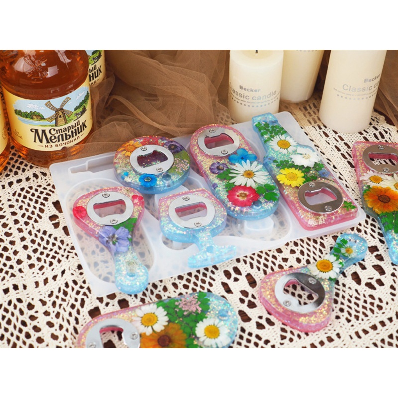1 Bộ Khuôn Bằng Silicone Dùng Mở Nắp Chai DIY