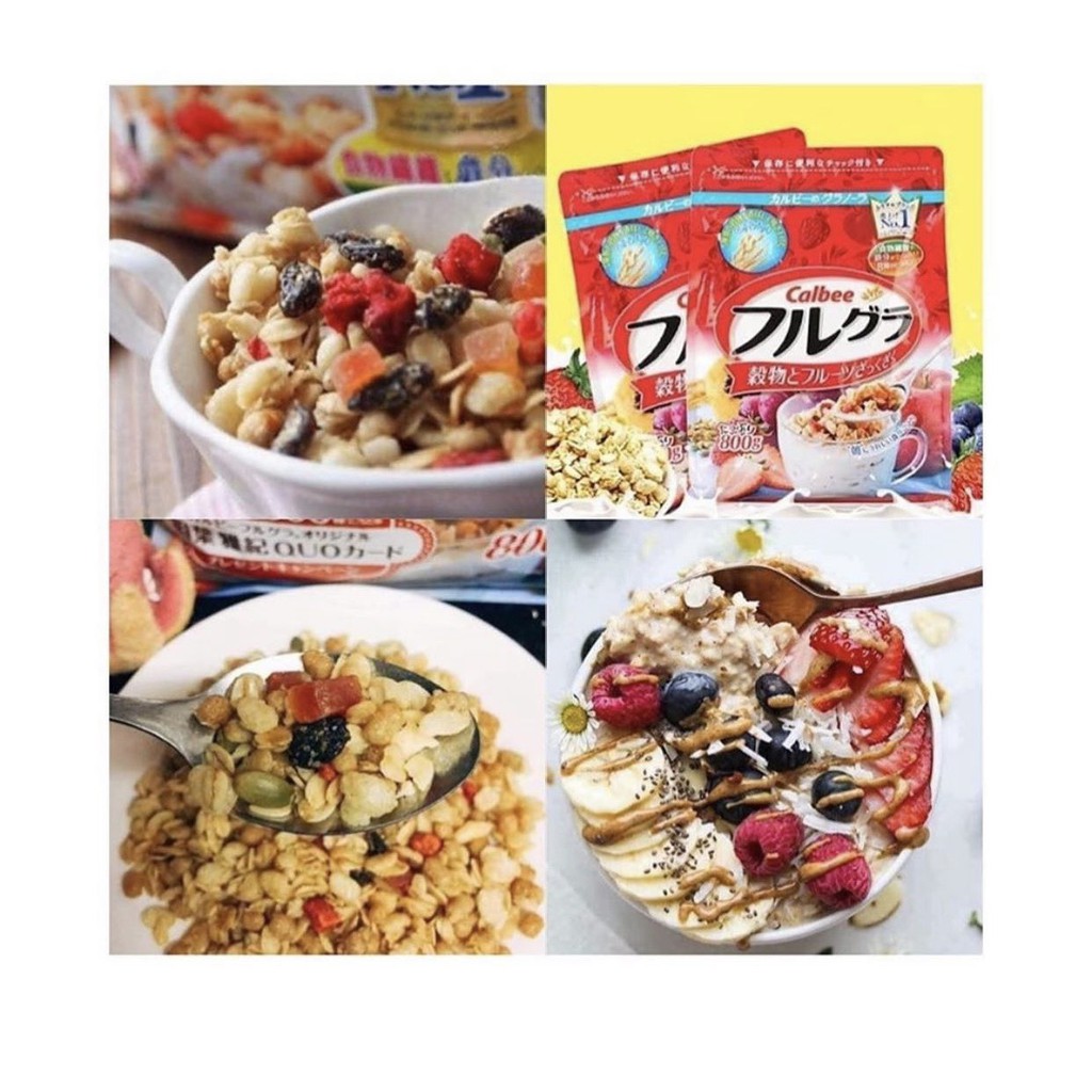 Ngũ Cốc Dinh Dưỡng Calbee Đỏ Mẫu Mới 750g Nội Địa Nhật Bản