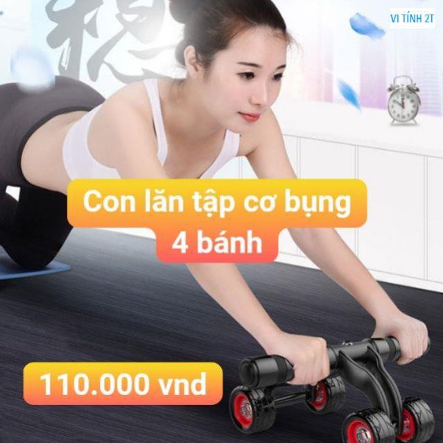 DỤNG CỤ CON LĂN TẬP CƠ BỤNG 4 BÁNH