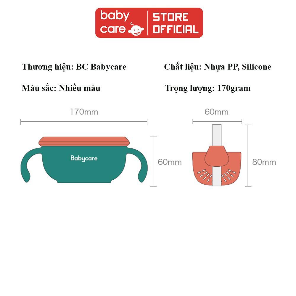 Bát ăn dặm đa năng 2in1 BC BABYCARE bát uống súp cho trẻ em - BC8051