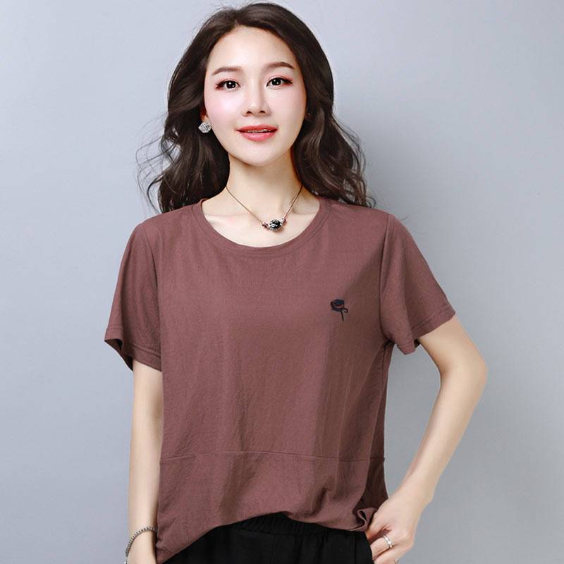 Áo Thun Tay Ngắn Plus Size Thời Trang Cho Phụ Nữ Trung Niên