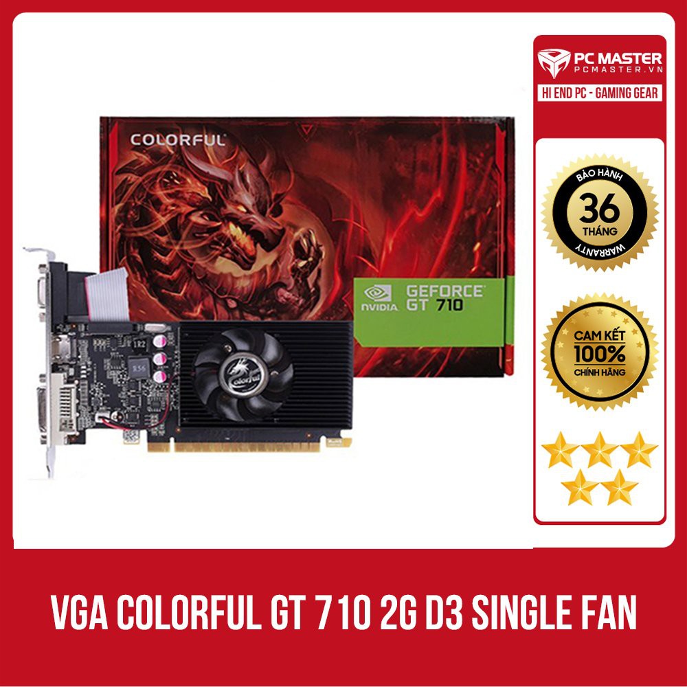 VGA Colorful GT 710 2G D3 Single Fan (GT710-2GD3-V) hàng chính hãng, giá tốt nhất Shopee