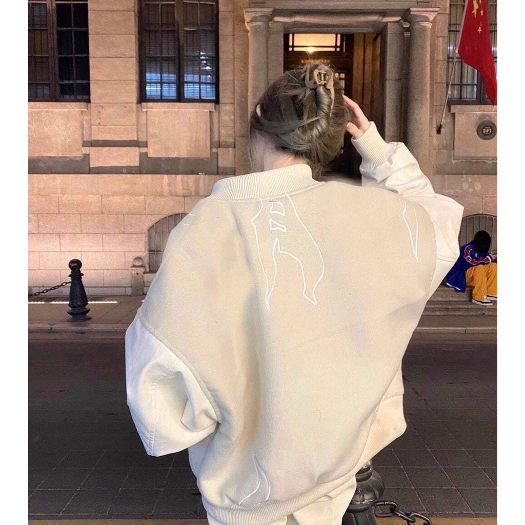 Áo Khoác Bomber Nam Nữ, Khoác Dạ Phối Tay Da Form Rộng Unisex | BigBuy360 - bigbuy360.vn