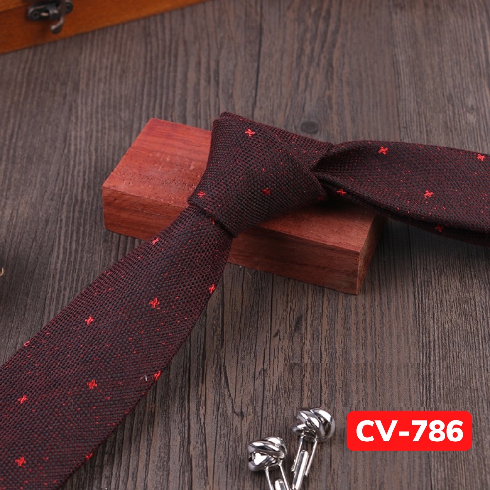 Cravat Nam cỡ trung 7cm cao cấp nhiều mẫu lựa chọn, cà vạt chú rể, Cavat dự tiệc, Calavat công sở CV-786