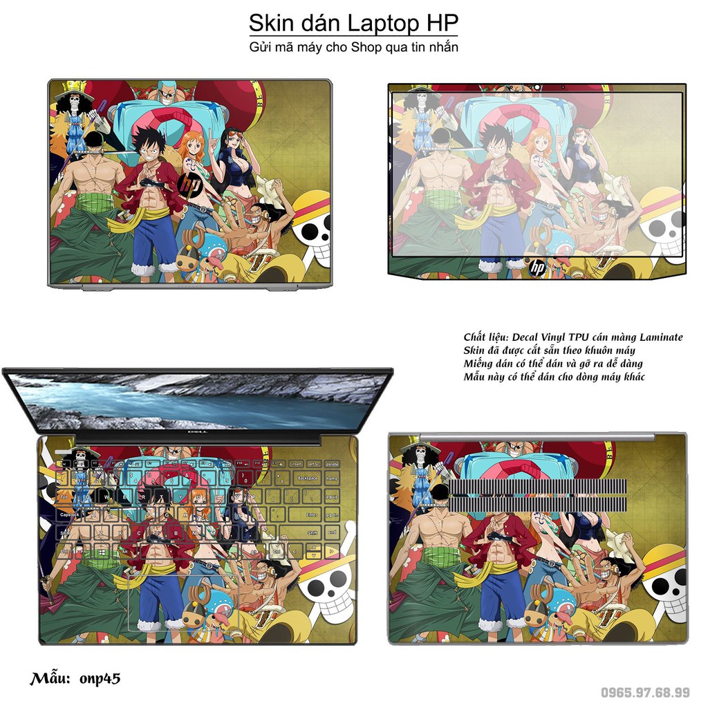 Skin dán Laptop HP in hình One Piece _nhiều mẫu 25 (inbox mã máy cho Shop)