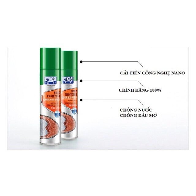 Bình xịt phủ nano chống nước đa năng Eykosi 250ml Giá Rẻ Nhất