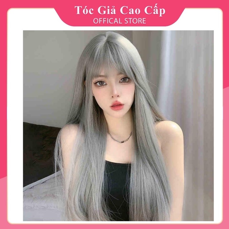 Tóc giả nữ nguyên đầu thẳng dài của nữ 60cm ❇️freeship ❇️kèm lưới trùm mã z007❇️