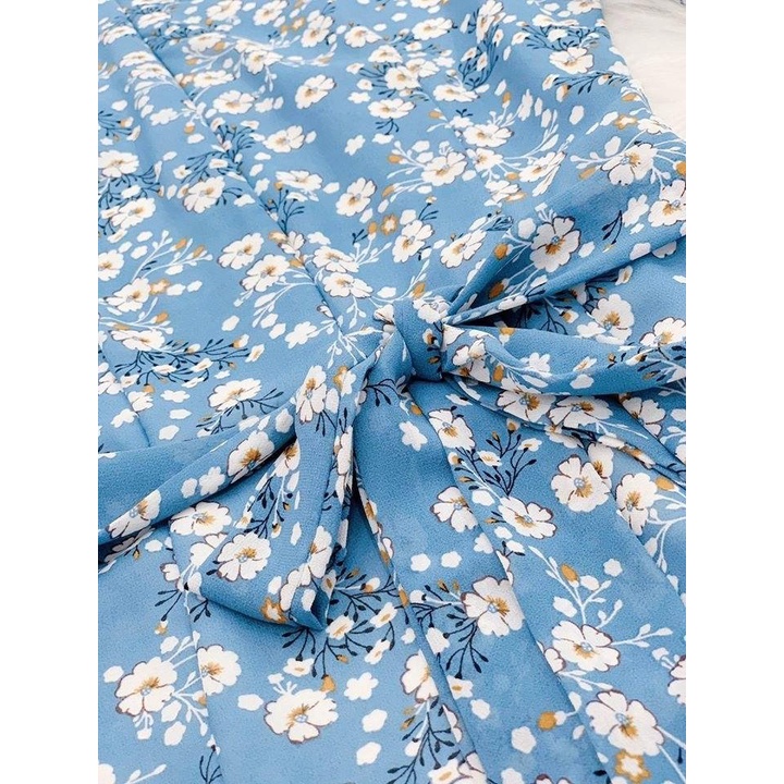 Đầm Hoa Công Sở Akara’s DT227 Cổ Phối Ren Tay Phồng Sang Trọng Full 5 Size | BigBuy360 - bigbuy360.vn