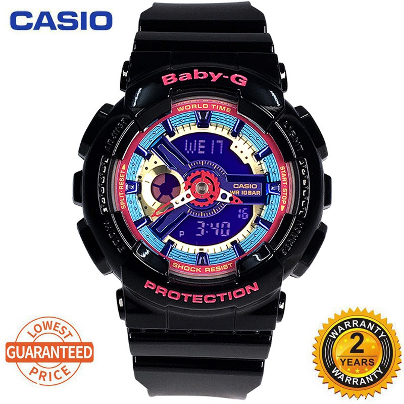 Đồng hồ thể thao Casio Baby-G BA110 màu đen hồng cho nữ