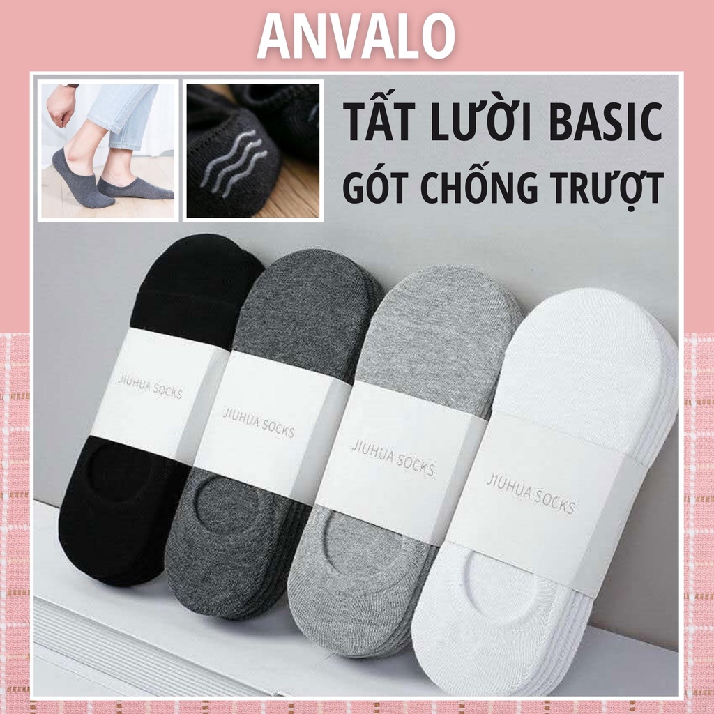Tất lười basic Anvalo vớ nam nữ giấu tất có gót chống trượt TLB16
