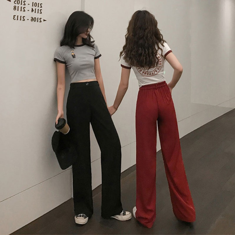 Áo croptop + quần ống rộng ulzzang