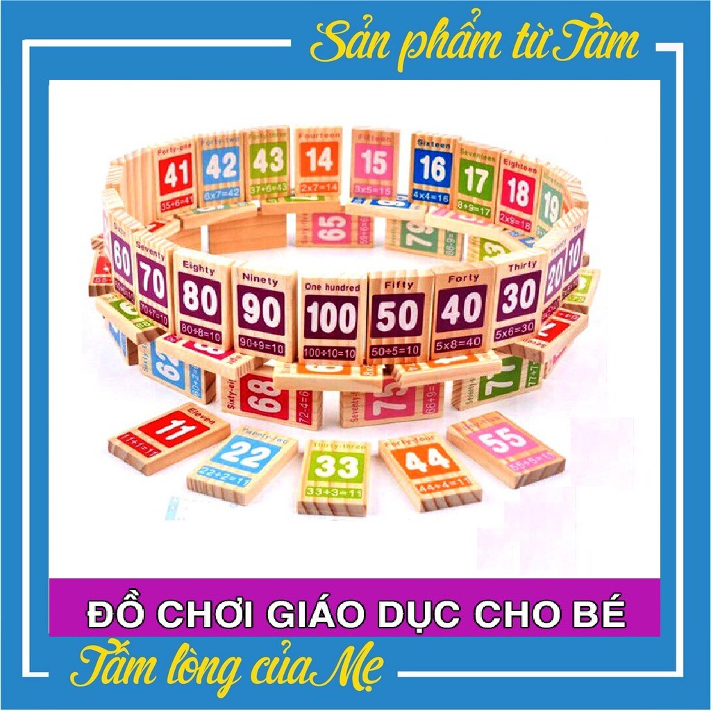 Bộ Đồ Chơi Domino Học Toán 100 Thanh Cho Bé