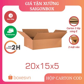 Combo 50 thùng hộp carton size 20x15x5 cm để đóng gói hàng hóa