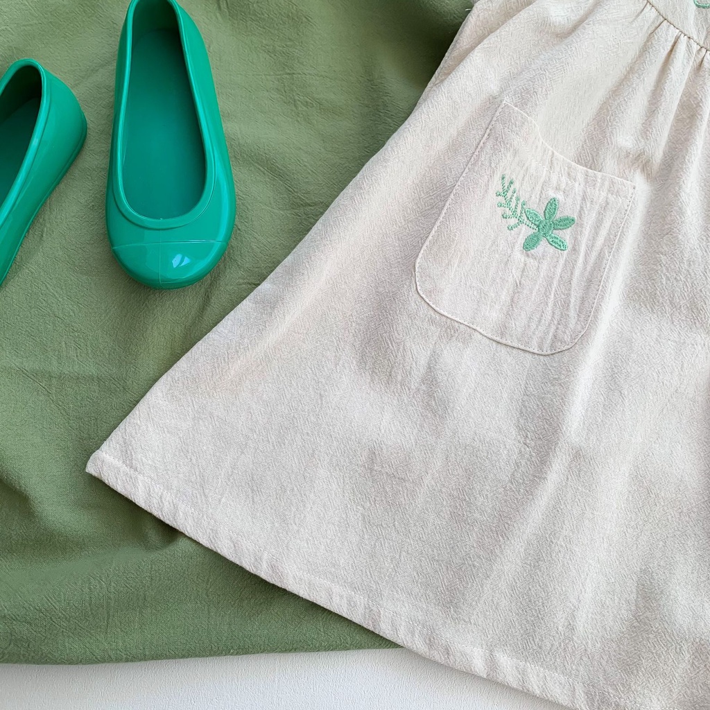 Bộ Váy Không Tay Với Họa Tiết Hoa Dùng Cho Bé Gái Từ 2-6 Tuổi