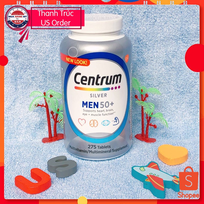 Centrum Silver Men 50+ Vitamin tổng hợp Centrum Men 50+ Mẫu mới 275 viên của Mỹ