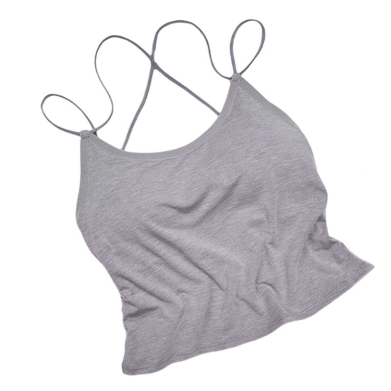Áo Tank Top Sát Nách Dây Chéo Lưng Có Mút Đệm Thời Trang Quyến Rũ Cho Nữ