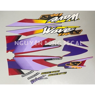 Nguyên bộ tem wave thái 110s màu đỏ đen đời 2000_decal