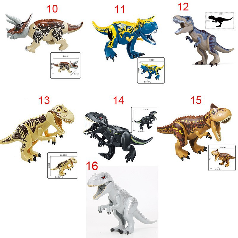 Big Size 24-28cm Jurassic Park Dinosaur Tyrannosaurus Building Blocks triceratop Dinosaur T-rex Bricks Kids Toys lego mi