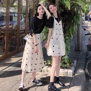 Váy bạn thân chấm bi bánh bèo ulzzang