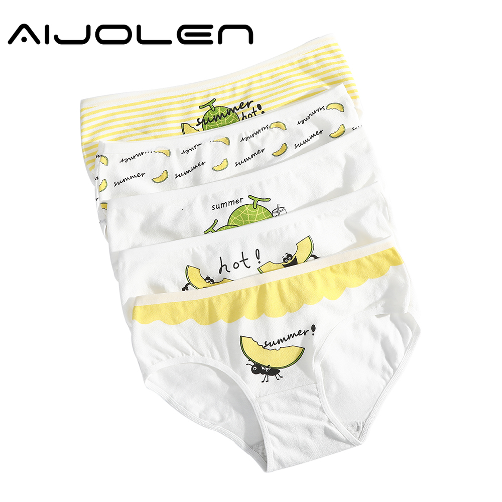 Quần lót cotton Aijolen in họa tiết trái cây đáng yêu cho nữ