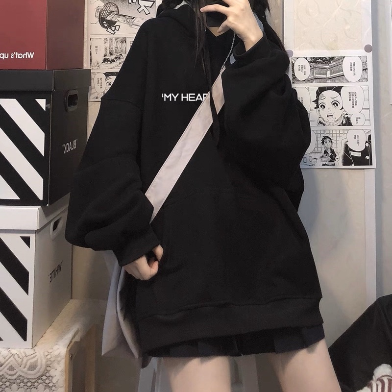 Áo Hoodie Nỉ Bông Tay Dài Túi Bụng MY HEART WITH YOU