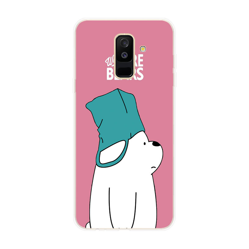 Samsung Galaxy A6 A6+ Plus A7 A8 A8+ Plus A9 2018 Soft TPU Silicone Phone Case Cover Three Bare Bears 2