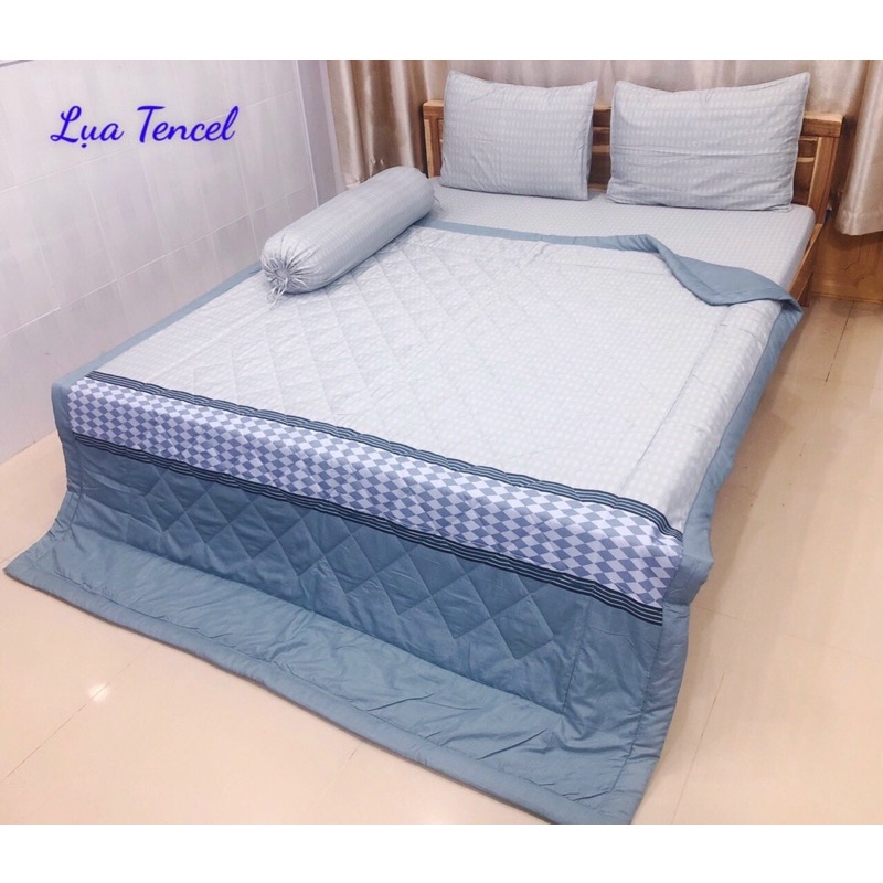 SET 5 MÓN DRAP VỎ GỐI CHĂN VẢI TENCEL MỀM MÁT (inbox size & mẫu)