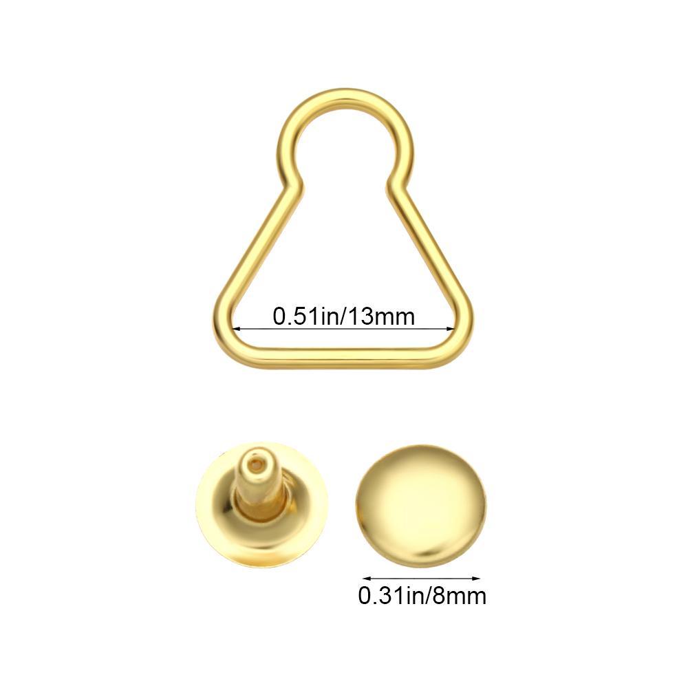 LUOL Set 4 Nút Thắt Lưng Hình Quả Bầu Bằng Kim Loại