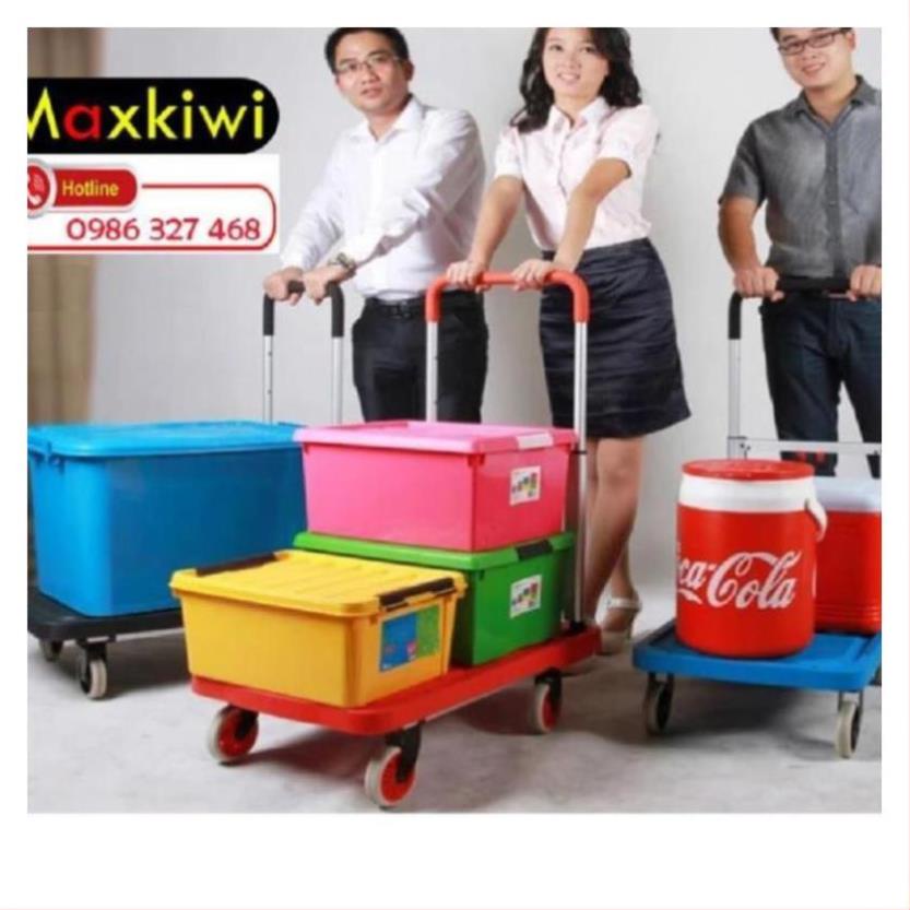 [HÀNG NHẬP KHẨU] Xe Đẩy Siêu Thị, Xe Đẩy Hàng 4 Bánh Gấp Gọn Maxkiwi- 180kg Bỏ Cốp ÔTô, cho không gian hẹp