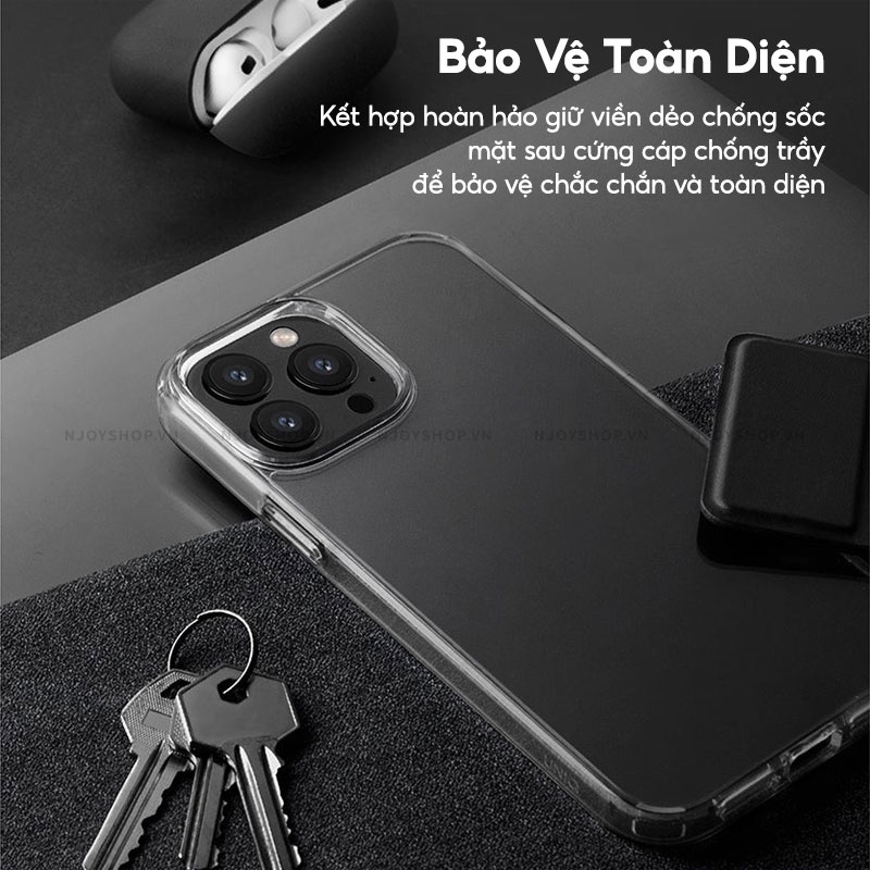 Ốp Lưng Cao Cấ Hỗ Trợ Sạc Không Dây Trong Suốt Chống Sốc Cho Điện Thoại IP13 UNIQ LifePro Xtreme Njoyshop