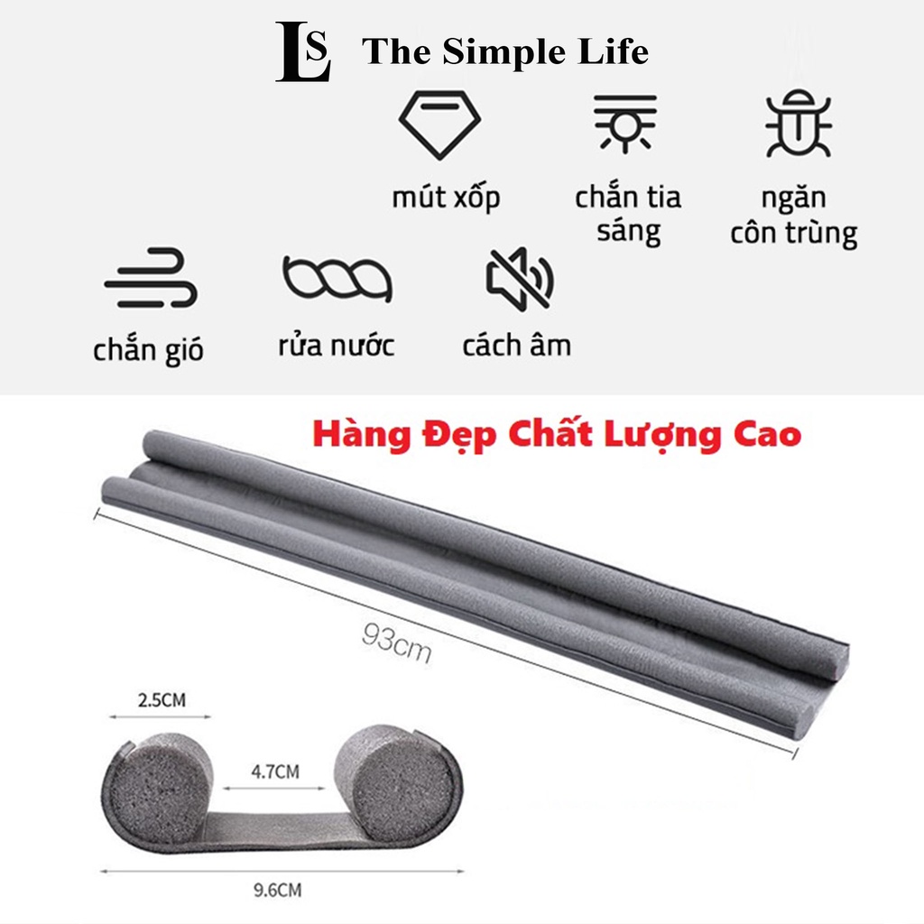 Xốp chặn cửa, thanh xốp miếng chắn khe cửa ngăn côn trùng bụi bẩn, chặn gió điều hòa, tránh kẹp tay chân [CHÍNH HÃNG]