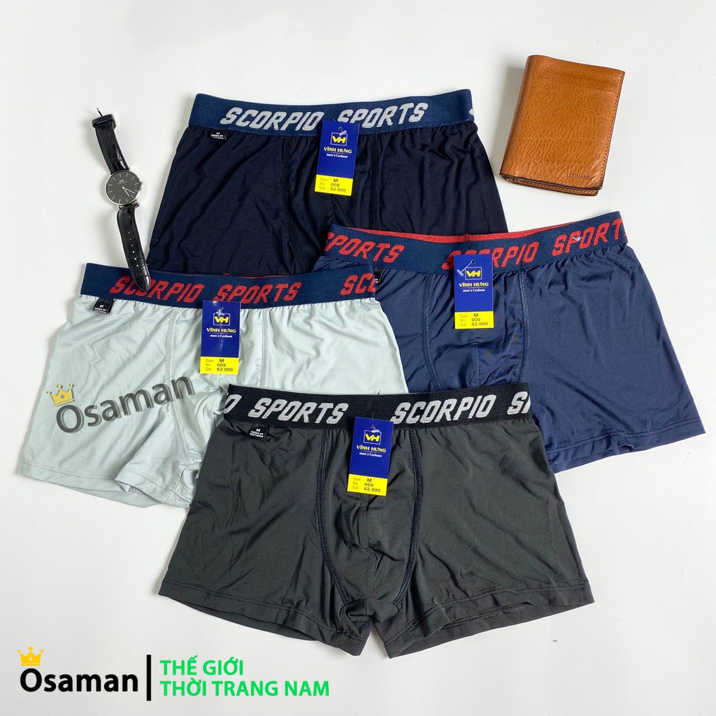 Combo 5 Quần Sịp Đùi Nam Cao Cấp Vải Thun lạnh 4 Chiều Thấm Hút Mồ Hôi Tốt, Cực Thoáng Mát - OSAMAN (MÀU NGẪU NHIÊN)