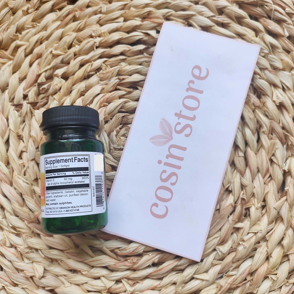 Viên Uống Swanson Vitamin E 200 IU 90mg 60 viên của Mỹ - Hỗ trợ chống lão hóa Cosin Store